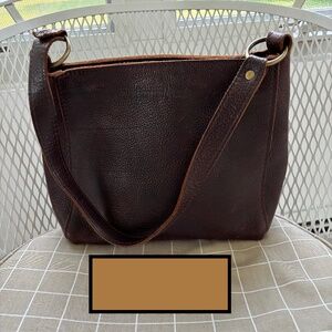 Portland Leather Goods Triangle shoulder bag purse Coldbrew Leather Premium